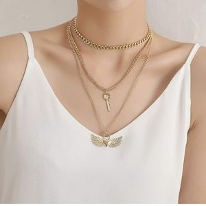 Multi Layered Choker Necklace Gold for Women